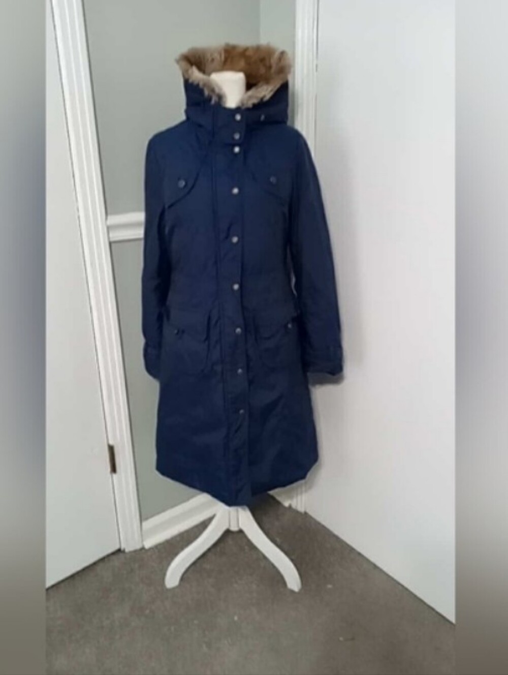 United Colors of Benetton Blue Hooded Down Parka Coat